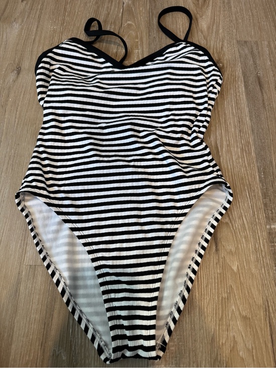 Shade & Shore Other - Shade & Shore Black and White Striped Kids One-Piece Swimsuit